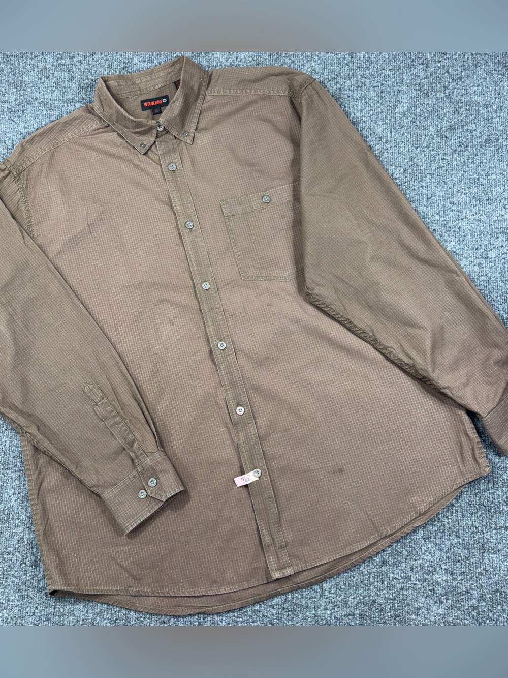 Wolverine Steelhead Concrete Washed Ripstop Shirt Men's XL Brown